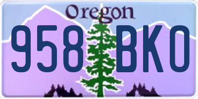 OR license plate 958BKO