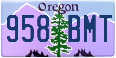 OR license plate 958BMT