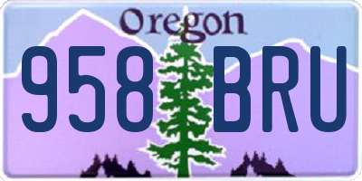 OR license plate 958BRU