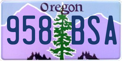 OR license plate 958BSA