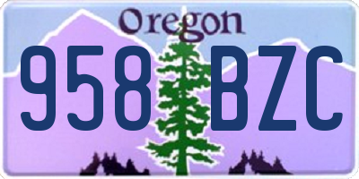 OR license plate 958BZC