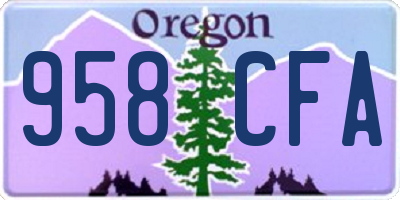 OR license plate 958CFA