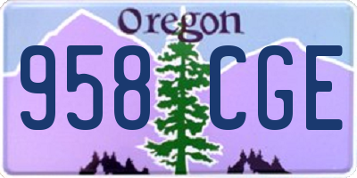 OR license plate 958CGE
