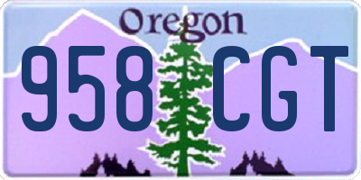 OR license plate 958CGT