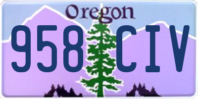 OR license plate 958CIV