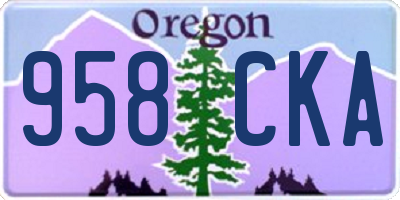 OR license plate 958CKA