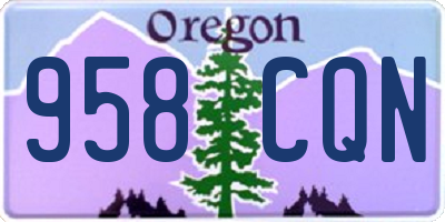 OR license plate 958CQN