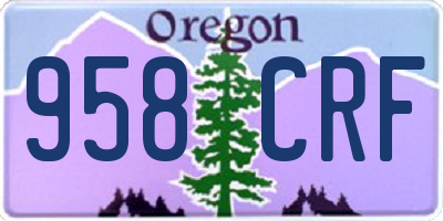 OR license plate 958CRF