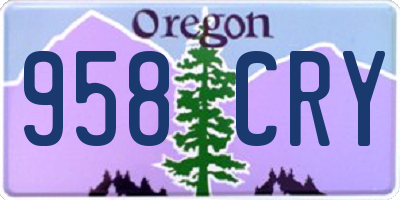 OR license plate 958CRY