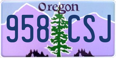 OR license plate 958CSJ