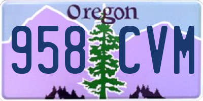 OR license plate 958CVM