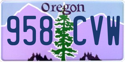 OR license plate 958CVW