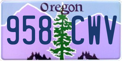 OR license plate 958CWV