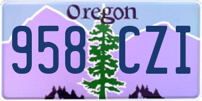 OR license plate 958CZI