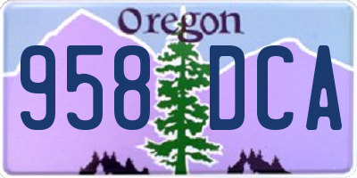 OR license plate 958DCA