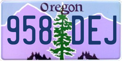 OR license plate 958DEJ