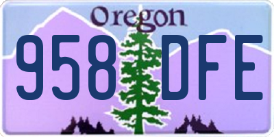 OR license plate 958DFE