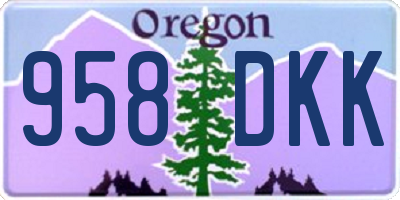 OR license plate 958DKK