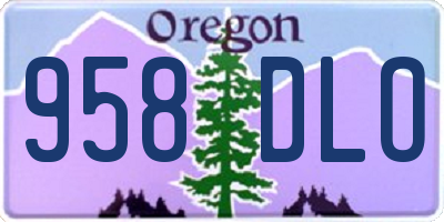 OR license plate 958DLO