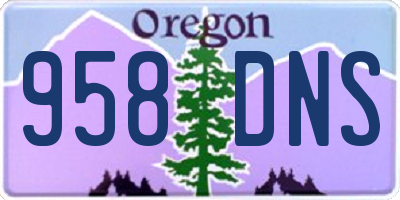 OR license plate 958DNS