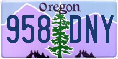 OR license plate 958DNY