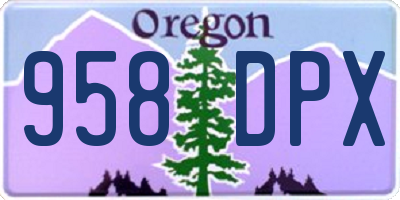 OR license plate 958DPX