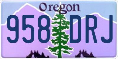 OR license plate 958DRJ