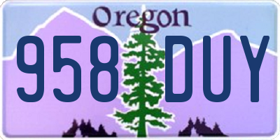 OR license plate 958DUY