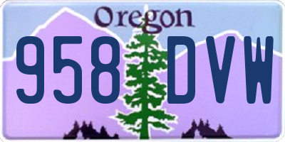 OR license plate 958DVW