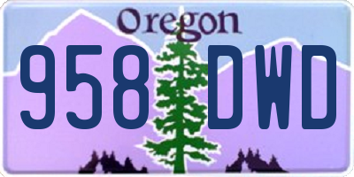 OR license plate 958DWD
