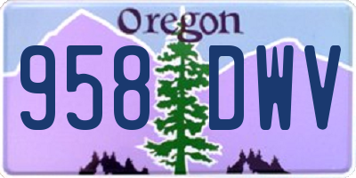 OR license plate 958DWV