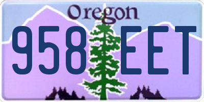 OR license plate 958EET