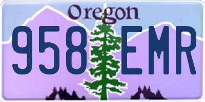 OR license plate 958EMR