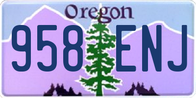 OR license plate 958ENJ