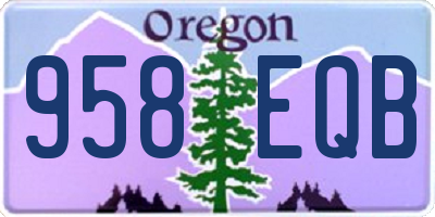 OR license plate 958EQB