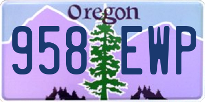 OR license plate 958EWP