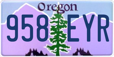 OR license plate 958EYR