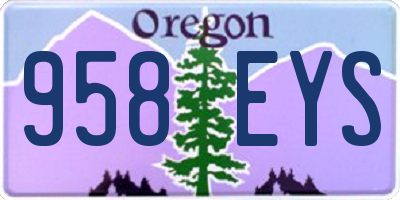 OR license plate 958EYS