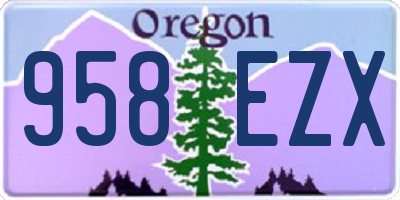 OR license plate 958EZX