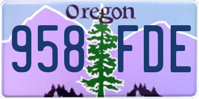 OR license plate 958FDE