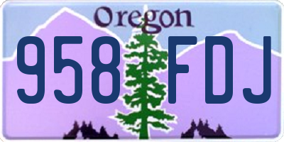 OR license plate 958FDJ