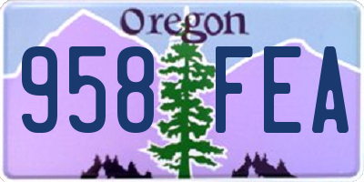 OR license plate 958FEA