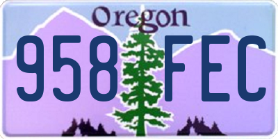 OR license plate 958FEC
