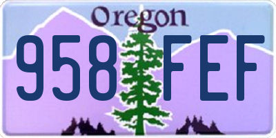 OR license plate 958FEF