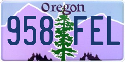 OR license plate 958FEL