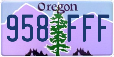 OR license plate 958FFF