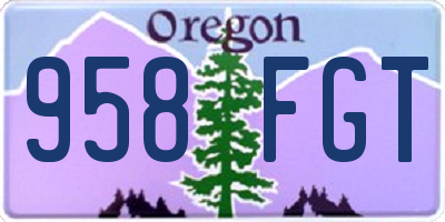 OR license plate 958FGT