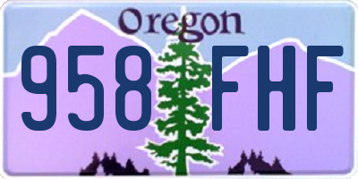 OR license plate 958FHF