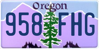 OR license plate 958FHG