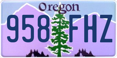 OR license plate 958FHZ